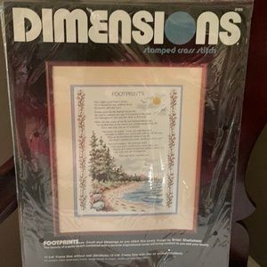 Vintage Dimensions Footprints cross stitch kit NWT